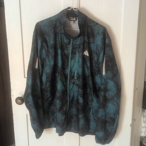 Adidas Running Men's XL Teal Crew Neck Zip-Up Windbreaker